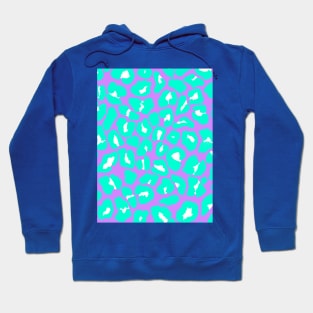 Textured Leopard Print Pattern in Mint Green, Purple and White Hoodie